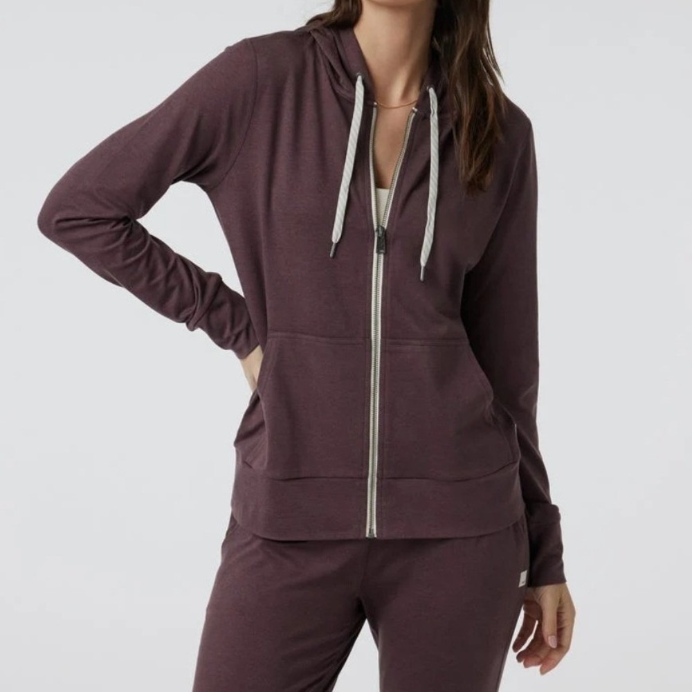 Vuori Halo Performance Hoodie 2.0 Elderberry Heather DreamKnit Zip Sweatshirt M